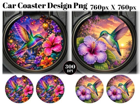 Download Cute Hummingbird Car Coaster PNG - Coaster png Collection