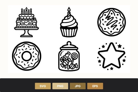 Download Birthday Cake Cupcake Cookie Candy Icons - Premium Resources