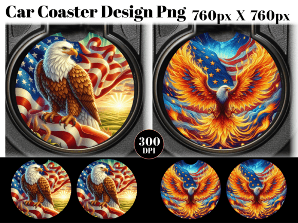 Download American Flag Eagle Car Coaster PNG - Coaster png Collection