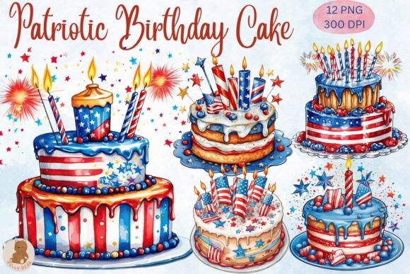Download Patriotic Birthday Cake Sublimation - Premium Resources