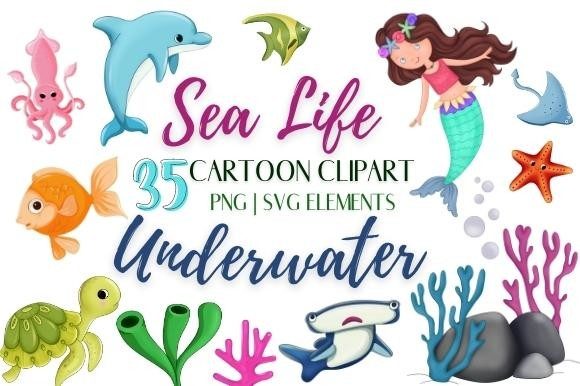 Download Sea Life Underwater Cartoon Clipart - Premium Resources