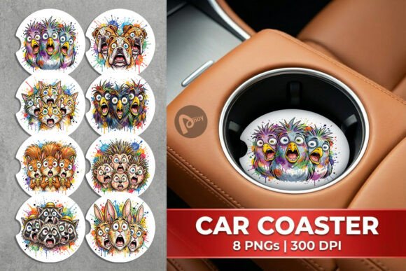 Download Funny Animal Heatwave Car Coaster PNG - Coaster png Collection