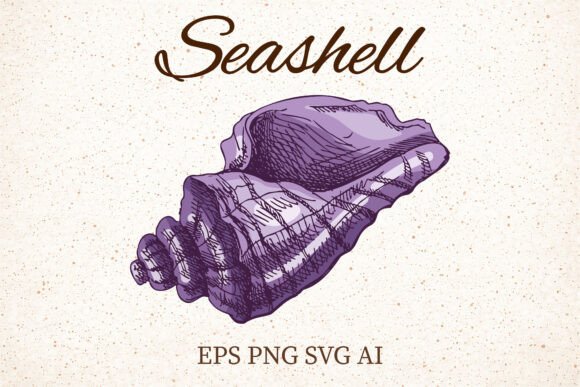 Download Vintage Purple Seashell Clipart PNG SVG - Premium Resources