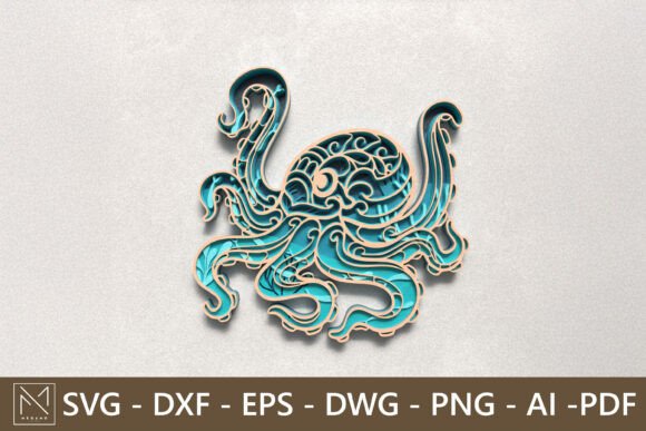 Download 3D Layered Octopus SVG File - Premium Resources